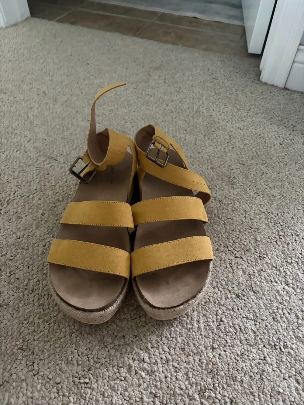 Women’s Yellow Strappy Platform Sandals